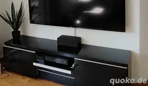 TV Lowboard Schwarz Hochglanz