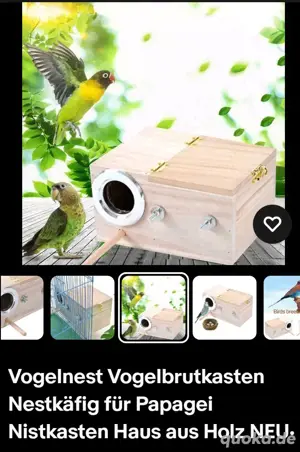 NEU Vogelnesthaus Vogel Brutkasten Nistkasten für Großsittiche und anere Arten 