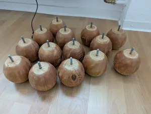 14 Möbelfüße Holz rund mit Gewindeschraube Palette Möbel