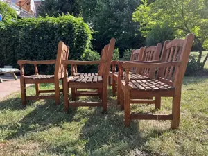 Runder Tisch & 6 Stühle Barlow Tyrie Teak Drummond Waveney Garpa Auflagen Bild 8