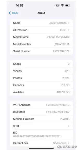 iPhone 15 pro max original 512GB Bild 1