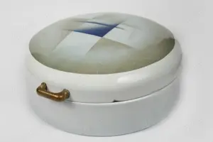 Brottopf G&S 6W Brot-Brotkasten-Dose-Kapsel Aufbewahrungstopf Emaille rund vintage 