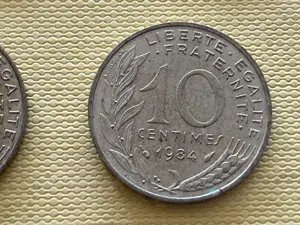 Münze Münzen Umlaufmünze Frankreich 10 Centimes 1984