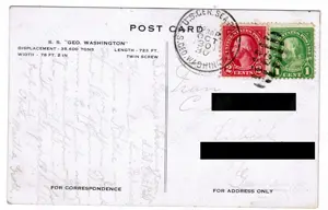 Die wertvollsten Postkarten der Welt: T106, T106a, T106b, Washington Dampfer Bild 6