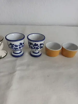 7 Eierbecher Porzellan als Set zusammen Bild 3