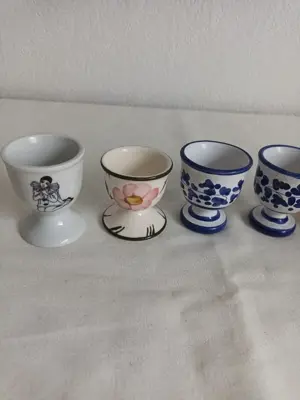 7 Eierbecher Porzellan als Set zusammen Bild 2