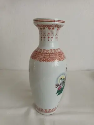 Vase chinesisch Vögel bunte Blumen Öffnung 8,5cm Bild 4