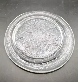 Kerzenteller Kerzen Glas klar weiß Rund  12cm Durc