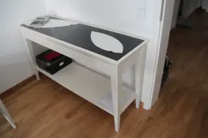 Selva Konsolentisch "Luna" mit schwarzer Glasplatte + Schubfach Bild 4