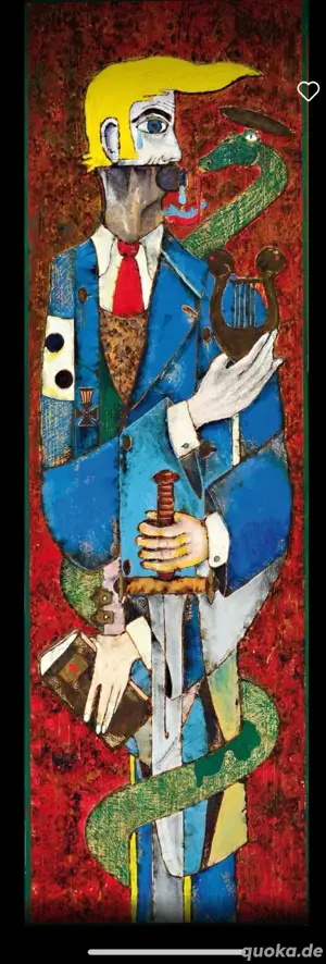 Aktuelle Darstellung Relief Holz des Donald Trump 200x60 cm