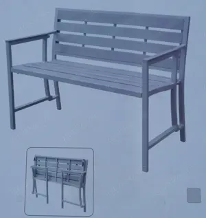 Gartenbank Verbundwerkstoff 2-Sitzer grau, Sitzbank, Bank, Kunststoffbank, Gartenmöbel