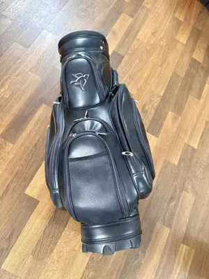 Golfbag Leder schwarz, wasserfest, wie neu, günstig abzugeben