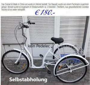 erwachsenen Dreirad, kein pedelec