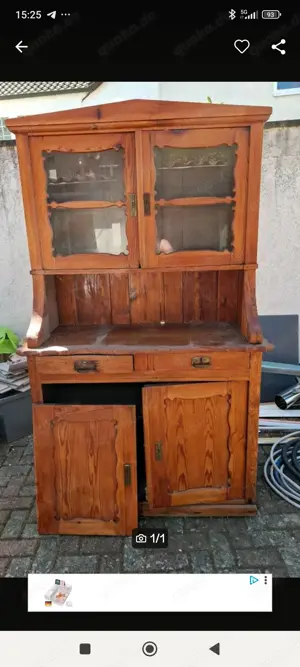 Antiker Vitrine Schrank 