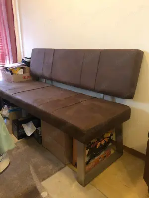 Sitzbank breite 140 cm, vintage braun Kunstleder