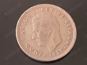 Münze Münzen Umlaufmünze Spanien 5 Pesetas 1975 im Stern 76 Bild 2