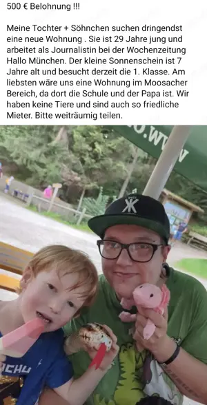 500   Belohnung für eine kleine bezahlbare Wohnung 