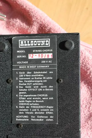 vintage stomp box ALLSOUND "String Chorus" von 1981, weird sounds . . Bild 7
