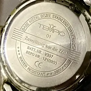 Herren TEMPIC Quartz Armbanduhr Kalender Batterie Unisex Vintage Bild 6