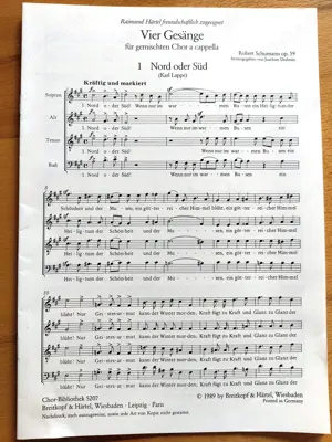 Robert Schumann, Vier Gesänge für gemischten Chor