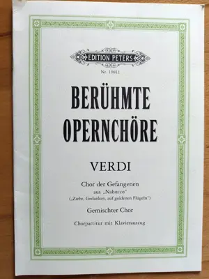 Verdi, Berühmte Opernchöre, Chor der Gefangenen aus Nabucco, Chorpartitur mit Klavierauszug