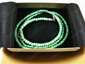 NEU: Set: Collier - Kette + Armband Smaragd 925 Silber Karabiner Bild 5