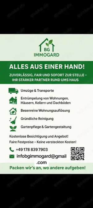 Zuverlässige Hilfe für Reinigung, Gartenarbeit & Umzüge