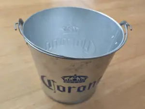 Corona Blecheimer zur Kühlung, Deko, Design, Blumentopf, Eiskübel, Flaschenkühler, Blechkübel, Bier