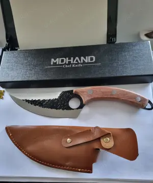 Ein Super scharfes Messer im Geschenkkarton und einem Lederetui zusammen , noch nie Gebraucht Bild 3