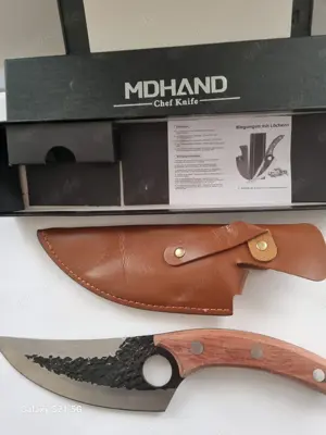 Ein Super scharfes Messer im Geschenkkarton und einem Lederetui zusammen , noch nie Gebraucht Bild 4