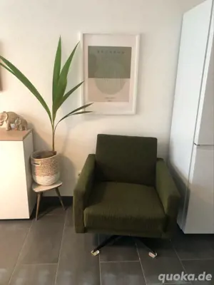 70er Sessel Retro grün auf Chromfüßen 