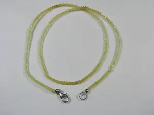 NEU: Collier - Kette mit gelben Opal, 925 Silber Karabiner Bild 2