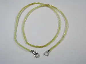 NEU: Collier - Kette mit gelben Opal, 925 Silber Karabiner