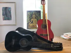 2 Gitarren für Kinder und Jugendliche plus Zubehör 