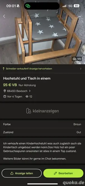 Kinderhochstuhl Kindertisch