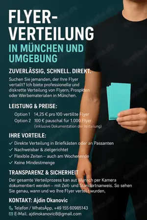 Flyerverteilung   14,25   pro 100 Stück   Schnell & zuverlässig