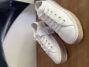 Espandrilles  Plateau Creme Weiß Gr39 Neu