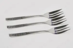 3x Kuchengabeln silber Cheram Rostfrei18 m. Muster vintage 90er