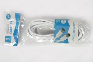TV Antennenkabel Aigostar Anschluss Koaxial Stecker Buchse 5m weiß neu OVP  