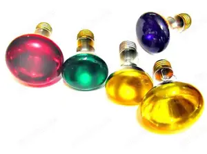 5x E27 Reflektor Lampen farbig - violett gelb grün rot