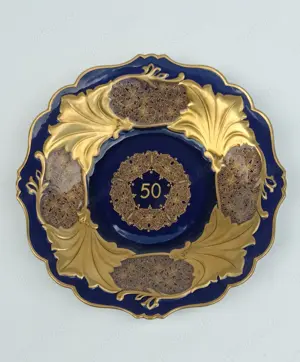 Prunkvoller Dekoteller  " Goldene Hochzeit"