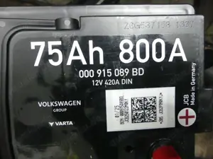 AGM Batterie neu 75Ah 420A für VW-Fahrzeuge 000 915 089BD Bild 2