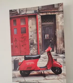 Classiker rote Vespa Leinendruck auf Rahmen gespannt TOP 70 X 50 Bild 4