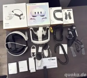 Meta Quest 3 512 gb + KIWI design H4 Boost, V3 facial inter, G4 Pro grip, spiele