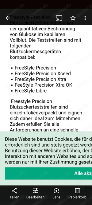 Freestyle Precision Teststreifen 