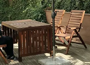 Gartentisch mit Hochlehner Stühlen Ikea