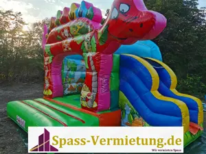 Hüpfburg Dino-Kids ab 90   Tag, Profihüpfburg mit Rutsche