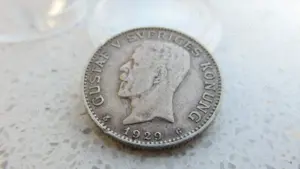 Silbermünze 800 Silber Schweden 1 Krone 1929 