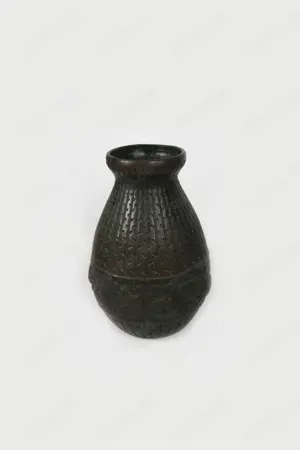 Bodenvase Messingvase Groß dunkel verziert schwer 33cm Höhe   30 Handarbeit vintage 60er