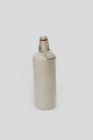 Steingutflasche Bügelflasche 0,5l handgetöpfert Steingut vintage                                    